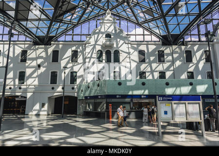 Lodz Fabryczna stazione ferroviaria a Lodz, Polonia Foto Stock