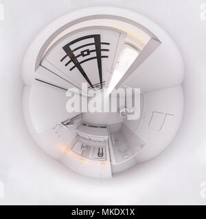 Rendere perfetta 360 gradi panorama sferica di un bagno Foto Stock