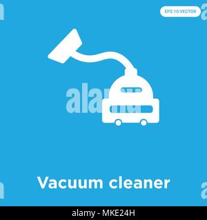 Aspirapolvere icona vettore isolato su sfondo blu, simbolo e segno Illustrazione Vettoriale