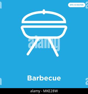 Barbecue icona vettore isolato su sfondo blu, simbolo e segno Illustrazione Vettoriale
