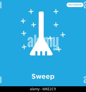 Sweep icona vettore isolato su sfondo blu, simbolo e segno Illustrazione Vettoriale