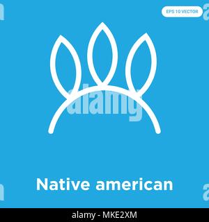 Nativi americani icona vettore isolato su sfondo blu, simbolo e segno Illustrazione Vettoriale