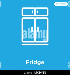 Frigo icona vettore isolato su sfondo blu, simbolo e segno Illustrazione Vettoriale