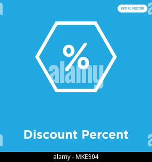 Percentuale di sconto icona vettore isolato su sfondo blu, simbolo e segno Illustrazione Vettoriale