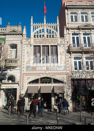 Lello bookshop facciata Art Deco Foto Stock