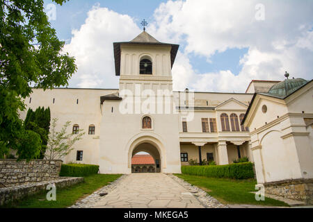 Il Monastero di Horezu in Romania, visto dall'esterno. Foto Stock