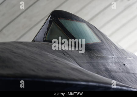 Il cockpit tettuccio della Lockheed SR-71 Blackbird aereo spia Foto Stock