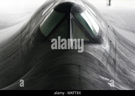 Il cockpit tettuccio della Lockheed SR-71 Blackbird aereo spia Foto Stock