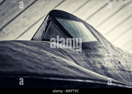 Il cockpit tettuccio della Lockheed SR-71 Blackbird aereo spia Foto Stock