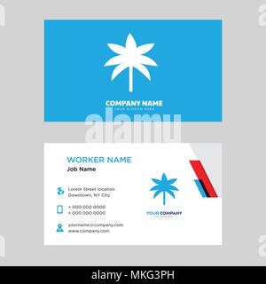 Due Palme business card modello di progettazione, visita per la vostra azienda, moderna identità orizzontale vettore scheda Illustrazione Vettoriale