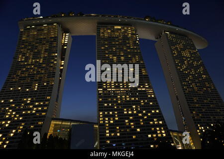 Torri principali della Marina Bay Sands Resort, Singapore Foto Stock