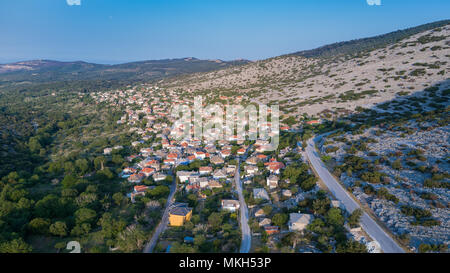 Vista aerea di Theologos village. Thassos Island, Grecia Foto Stock