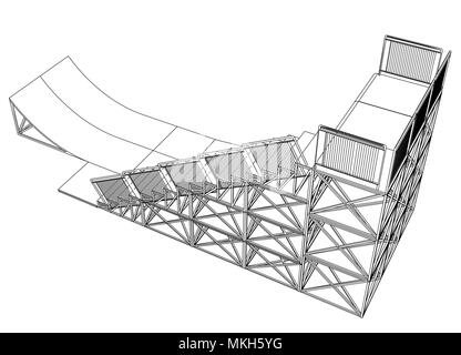 Concetto di rampa contorno. Vettore Illustrazione Vettoriale