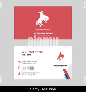 Strappi bronco business card modello di progettazione, visita per la vostra azienda, moderna identità orizzontale vettore scheda Illustrazione Vettoriale