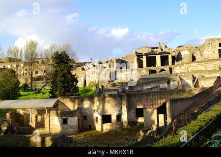 Scavi di Pompei, un sito archeologico in Italia meridionale della regione Campania, vicino alla costa del Golfo di Napoli Foto Stock