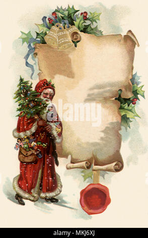 Santa con Mini-Tree Foto Stock