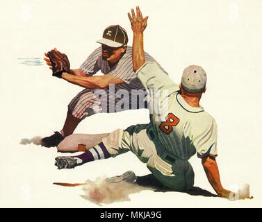 I giocatori di baseball Foto Stock