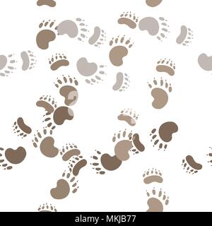 Footprint zampe di un orso Illustrazione Vettoriale