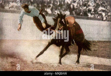 Contrastato da cowboy Off Foto Stock