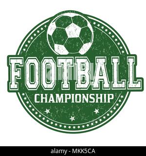Il calcio grunge timbro di gomma su sfondo bianco, illustrazione vettoriale Illustrazione Vettoriale