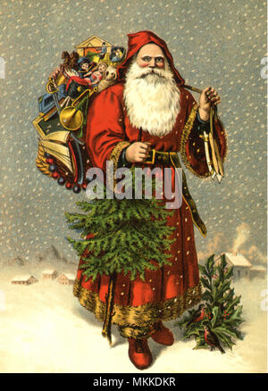 Santa con alberi Foto Stock
