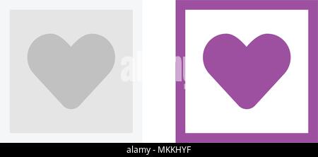 Immagine dell'icona a forma di cuore, isolato su sfondo bianco Illustrazione Vettoriale