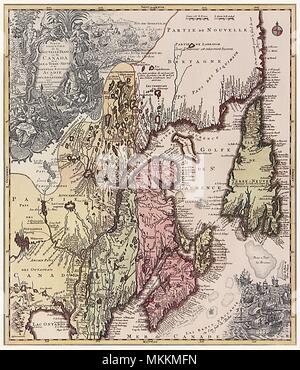 Mappa Canada 1762 Foto Stock