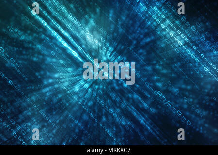 Digitale tecnologia astratta sfondo, codice binario sfondo. Il rendering 3D Foto Stock