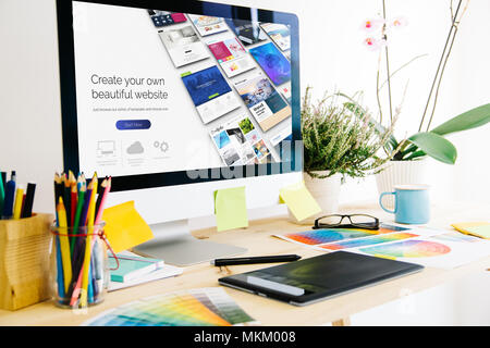 Graphic design studio website builder Foto Stock