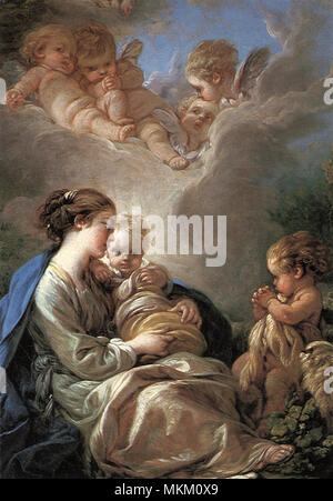 Vergine e il bambino con San Giovanni Battista Foto Stock