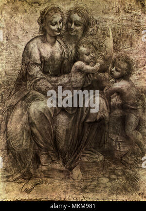 Madonna e Bambino withSaints Foto Stock