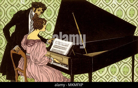 Coppia al pianoforte Foto Stock