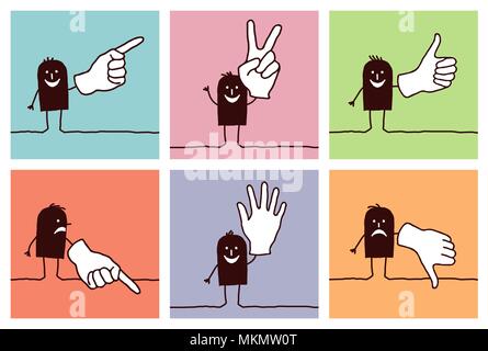 Silhouette di Cartoon caratteri - Set aziendale 4 Illustrazione Vettoriale