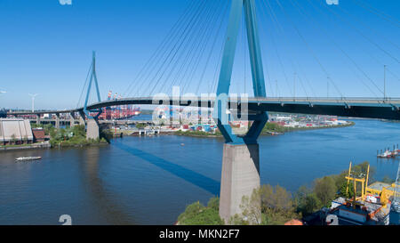 Ponte Koehlbrand, porto di Amburgo, Germania Foto Stock