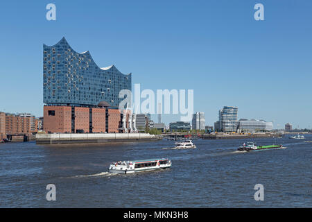 Elbe Philharmonic Hall, città portuale di Amburgo, Germania Foto Stock