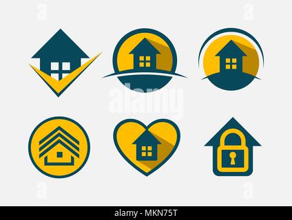 Impostare il logo. Real estate. Illustrazione Vettoriale
