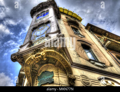 Torino, la Regione Piemonte, Italia. Il 14 aprile 2017. Casa Fenoglio Lafleur è un edificio storico di Torino, emblema dello stile Art Nouveau della città. Foto Stock