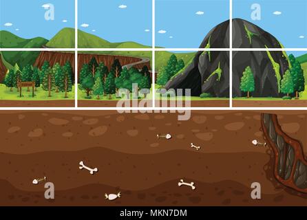Puzzle di foresta e di illustrazione della metropolitana Illustrazione Vettoriale