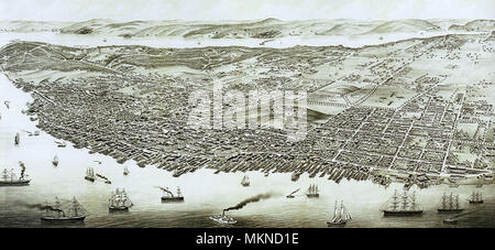 Vista panoramica della città di Halifax, Nova Scotia 1879 Foto Stock