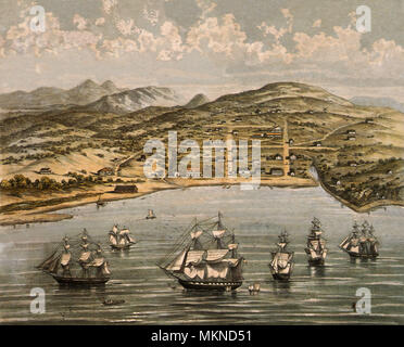 Vista di San Francisco, precedentemente Yerba Buena 1846 Foto Stock