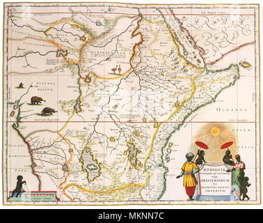 Mappa di Africa orientale e centrale . 1635 Foto Stock