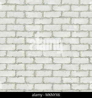 Bianco parete di mattoni. Seamless Texture. Foto Stock