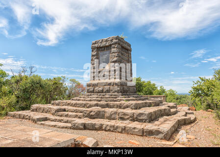 ELANDSLAAGTE, SUD AFRICA - 21 Marzo 2018: un monumento di Elandslaagte, il sito di una feroce battaglia durante la Seconda guerra boera in Kwazulu-Natal P Foto Stock