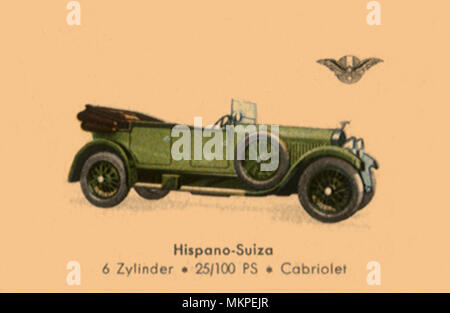 1928 Hispano-Suiza a 6 cilindri Cabriolet Foto Stock