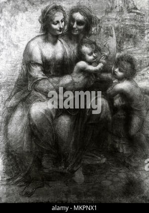 Madonna con il Bambino e Sant'Anna e San Giovanni Battista Foto Stock