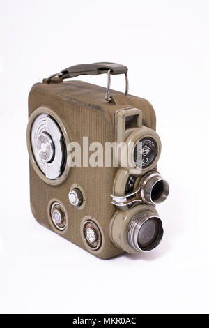 Un vintage tedesco-realizzato Eumig 8mm wind-up movie camera, per il dilettante home movie maker Foto Stock