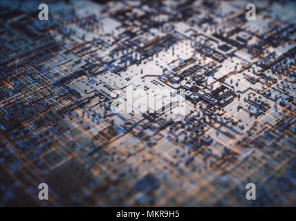 3D'illustrazione. Abstract struttura 3D per usare come sfondo in tema tecnologico. Foto Stock