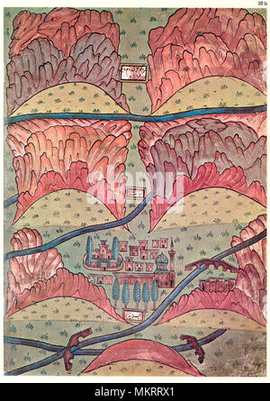 Cinese antica mappe della Mongolia Foto Stock