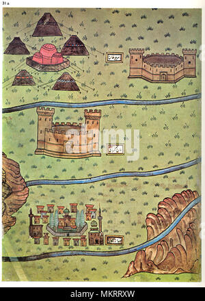 Cinese antica mappe della Mongolia Foto Stock