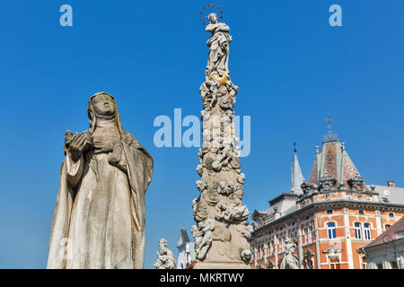 La scultura immacolata o colonna della Peste a Kosice città vecchia, Slovacchia. Mariano barocco e la Colonna della Santa Trinità. Foto Stock